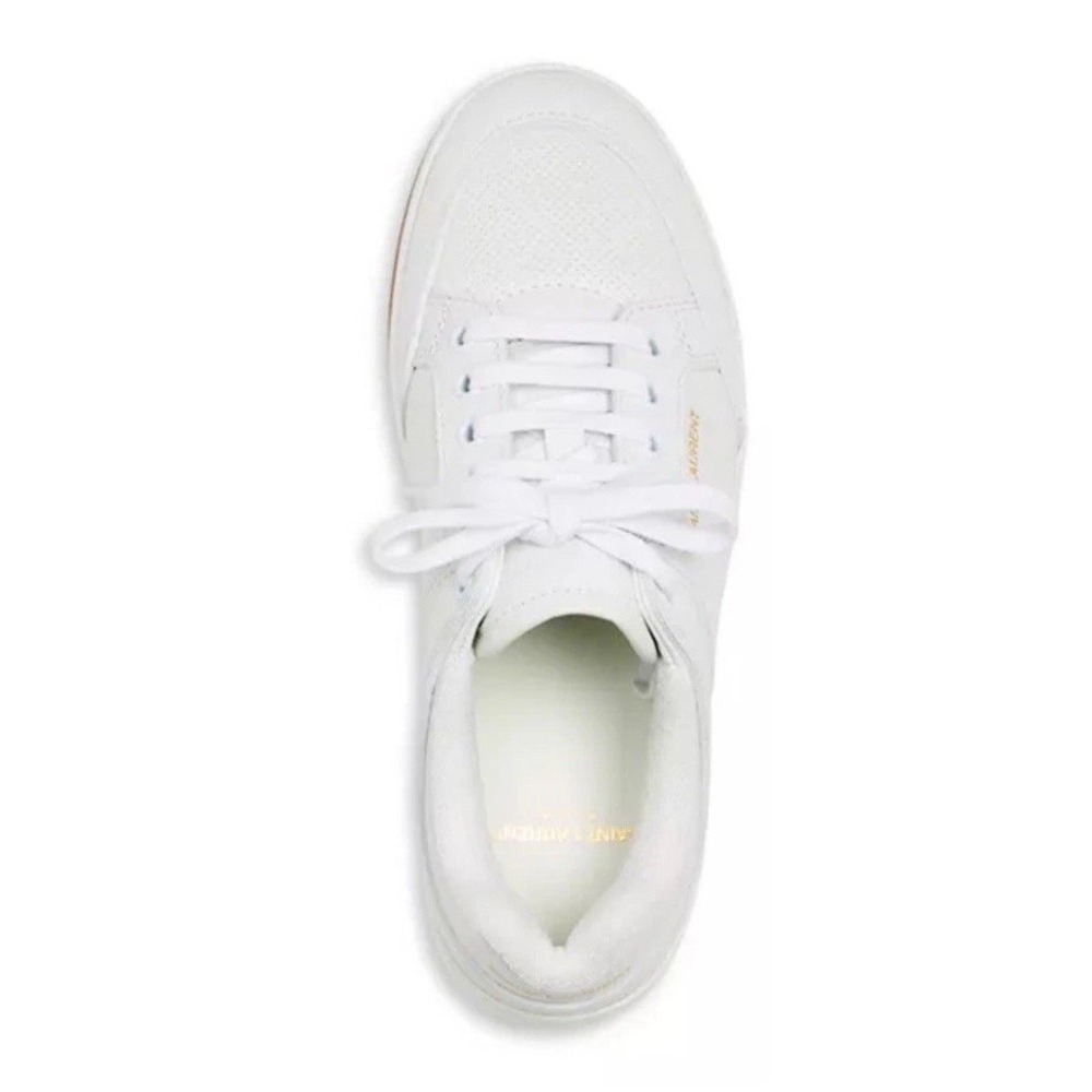 Saint Laurent SL61 Low Top Leather Sneaker White Women's Size‎ 40 NEW - Picture 3 of 16